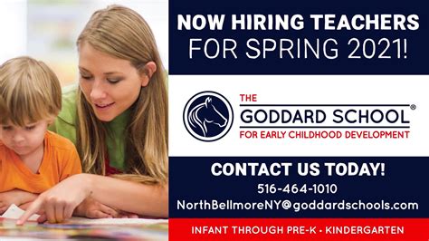 The goddard school hiring - The Goddard School® located in North Bellmore, NY is looking for a motivated, self-starter for an Assistant Director position at our School. The ideal candidate must have strong leadership skills ...
